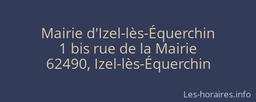 Mairie d'Izel-lès-Équerchin