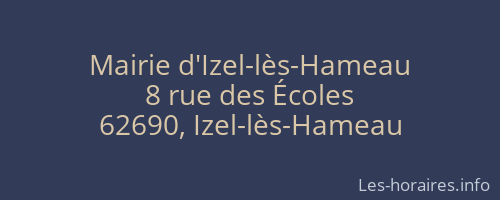 Mairie d'Izel-lès-Hameau