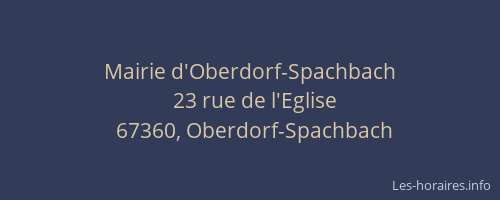 Mairie d'Oberdorf-Spachbach