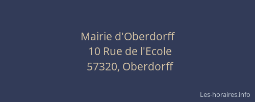Mairie d'Oberdorff