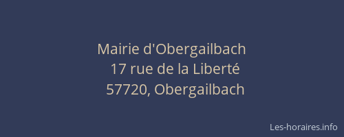 Mairie d'Obergailbach