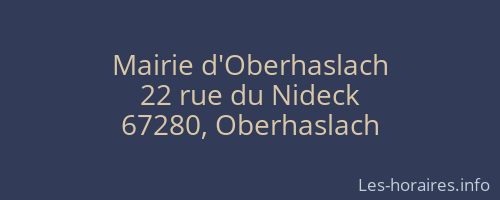 Mairie d'Oberhaslach