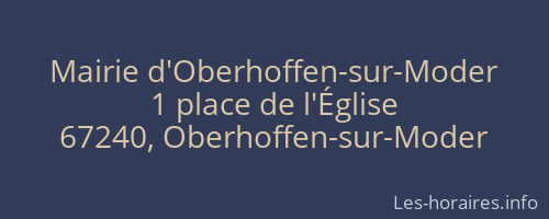 Mairie d'Oberhoffen-sur-Moder