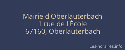 Mairie d'Oberlauterbach