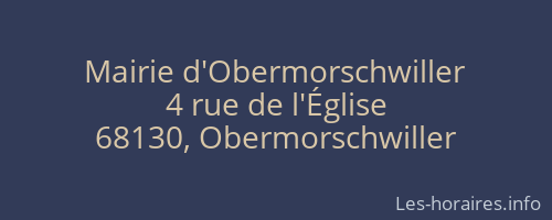 Mairie d'Obermorschwiller
