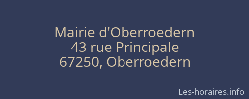 Mairie d'Oberroedern