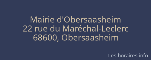 Mairie d'Obersaasheim