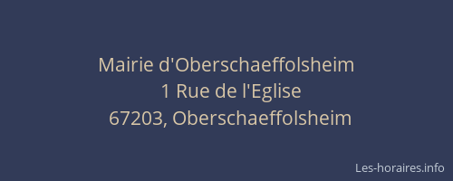 Mairie d'Oberschaeffolsheim