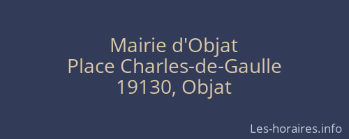 Mairie d'Objat