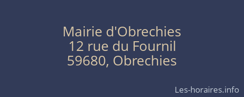 Mairie d'Obrechies