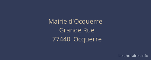Mairie d'Ocquerre