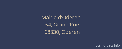 Mairie d'Oderen