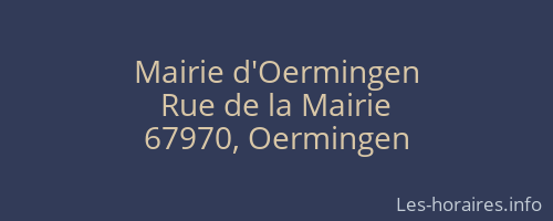 Mairie d'Oermingen