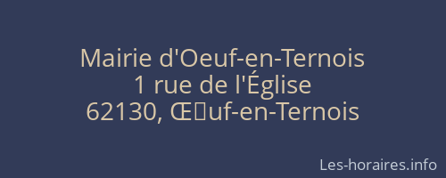 Mairie d'Oeuf-en-Ternois