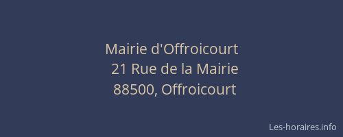 Mairie d'Offroicourt