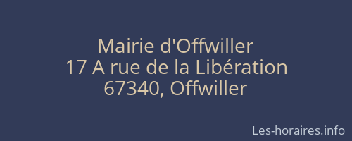 Mairie d'Offwiller