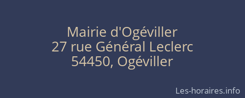 Mairie d'Ogéviller