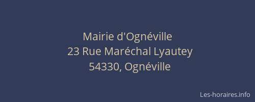 Mairie d'Ognéville