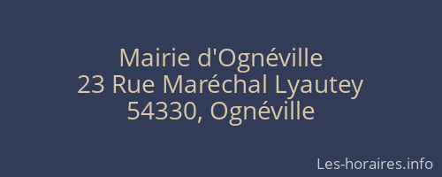 Mairie d'Ognéville