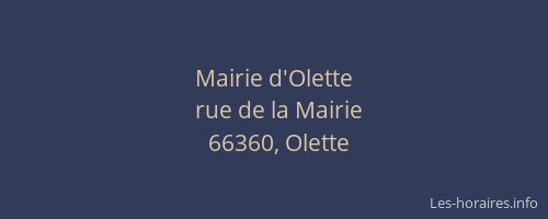 Mairie d'Olette