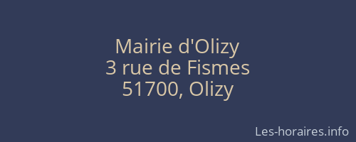 Mairie d'Olizy
