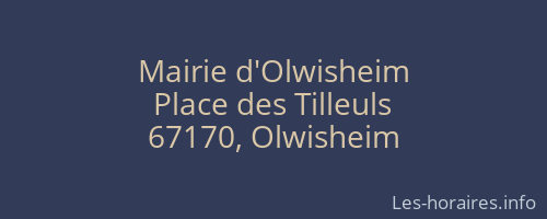 Mairie d'Olwisheim