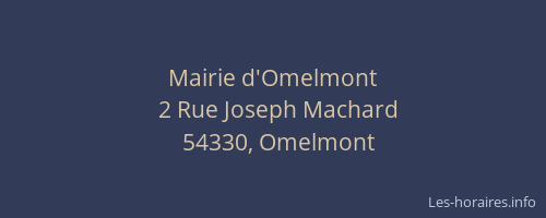 Mairie d'Omelmont