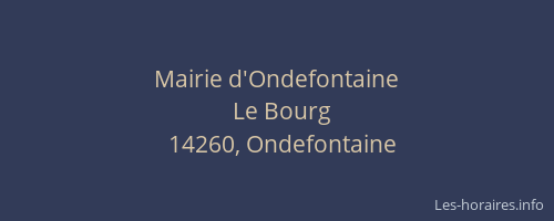 Mairie d'Ondefontaine
