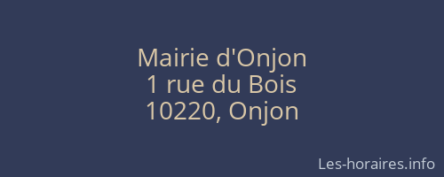 Mairie d'Onjon