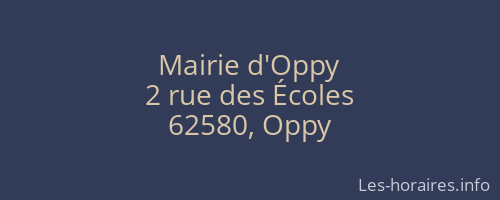 Mairie d'Oppy