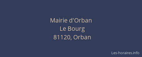 Mairie d'Orban