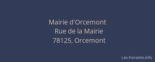 Mairie d'Orcemont