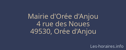 Mairie d'Orée d'Anjou