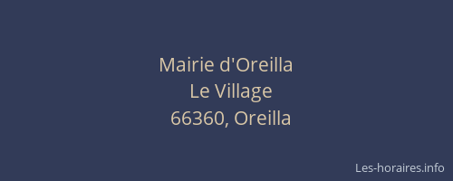 Mairie d'Oreilla