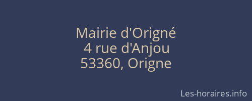 Mairie d'Origné