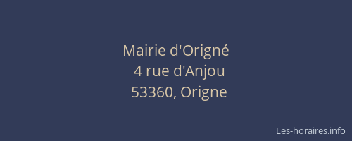 Mairie d'Orign&eacute;