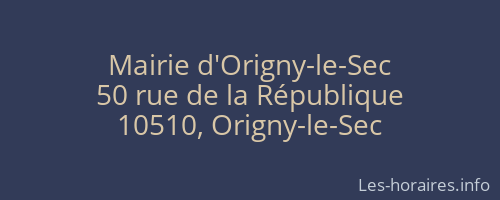 Mairie d'Origny-le-Sec