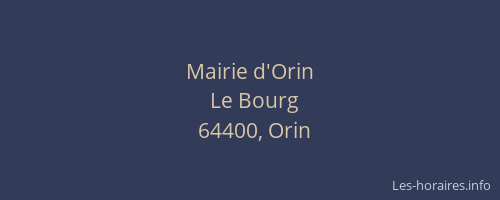 Mairie d'Orin