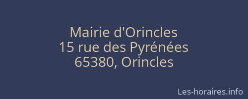 Mairie d'Orincles