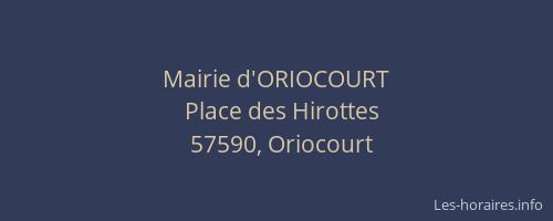 Mairie d'ORIOCOURT