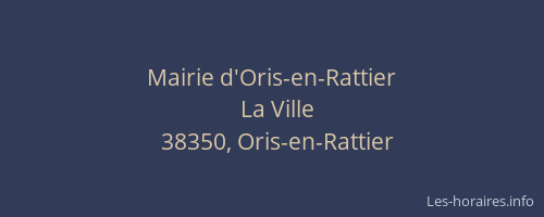 Mairie d'Oris-en-Rattier
