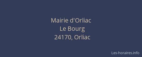 Mairie d'Orliac