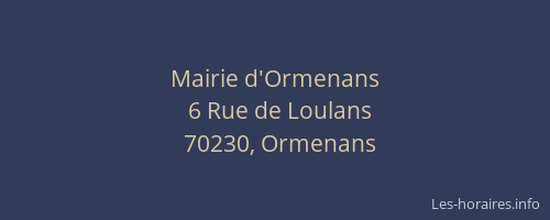 Mairie d'Ormenans