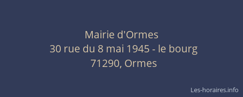 Mairie d'Ormes