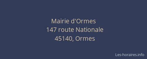 Mairie d'Ormes