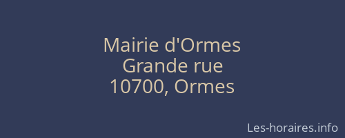 Mairie d'Ormes