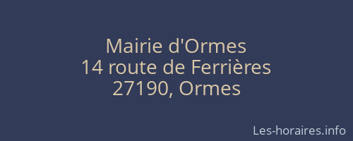 Mairie d'Ormes
