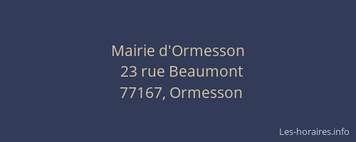 Mairie d'Ormesson