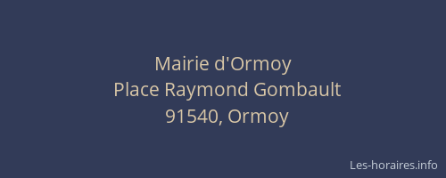 Mairie d'Ormoy