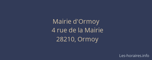Mairie d'Ormoy